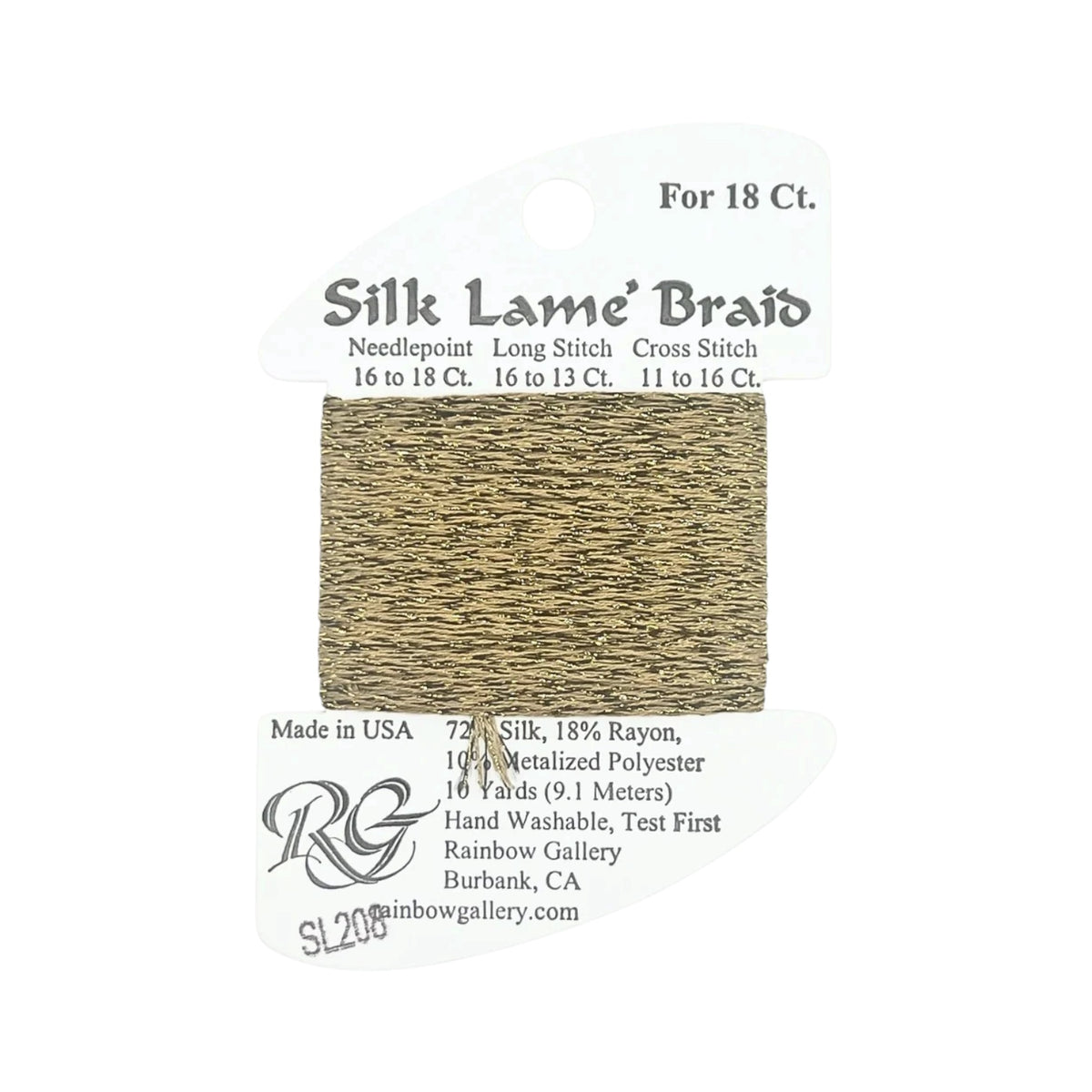 Silk Lame Braid SL208 Antique Bronze