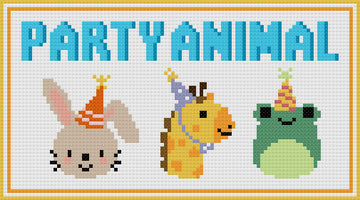 Party Animals with Orange Border