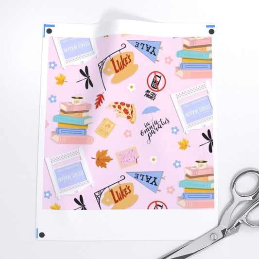 Pink Gilmore Girls Print Fabric