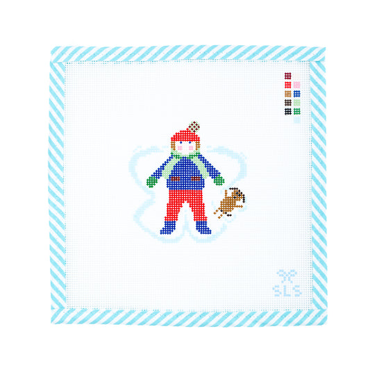 Snow Angel Boy with Bunny