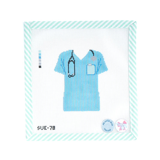 Aqua Scrubs Top