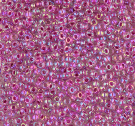 Raspberry Lined Miyuki Seed Beads Size 15 #264
