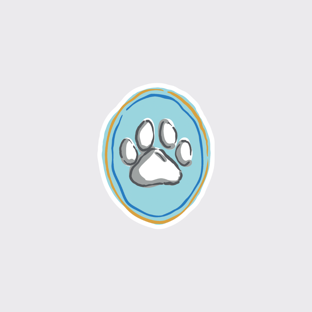 Paw Print Cameo Sticker