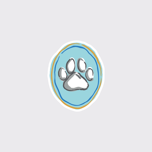 Paw Print Cameo Sticker