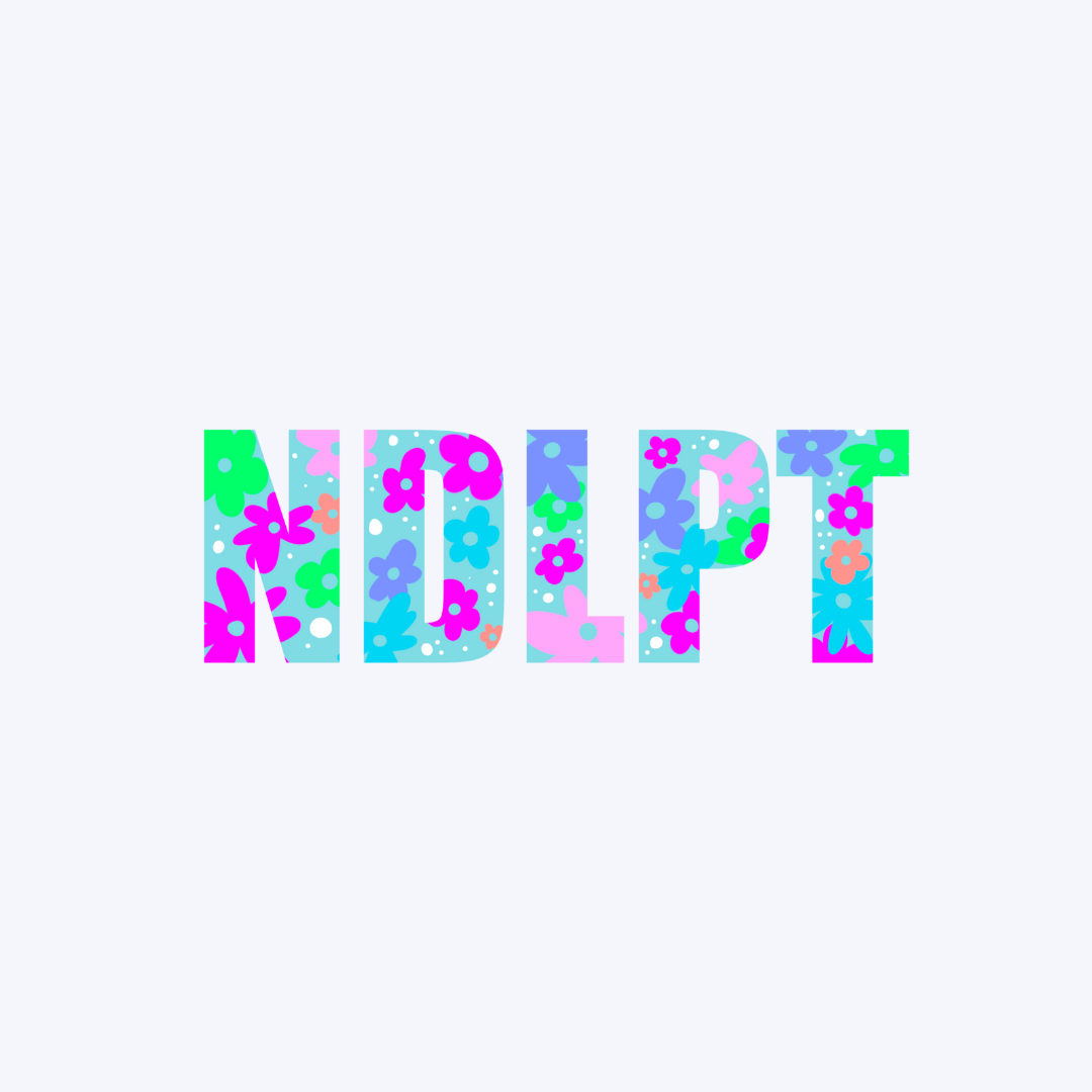 NDLPT Blue Floral Clear Sticker