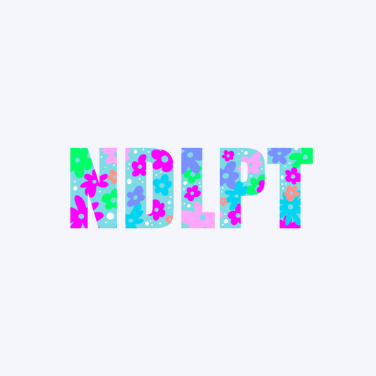 NDLPT Blue Floral Clear Sticker