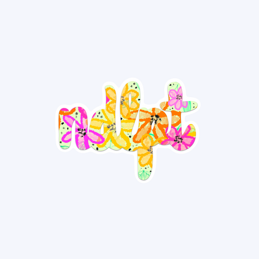 ndlpt Orange & Yellow Clear Sticker - Small