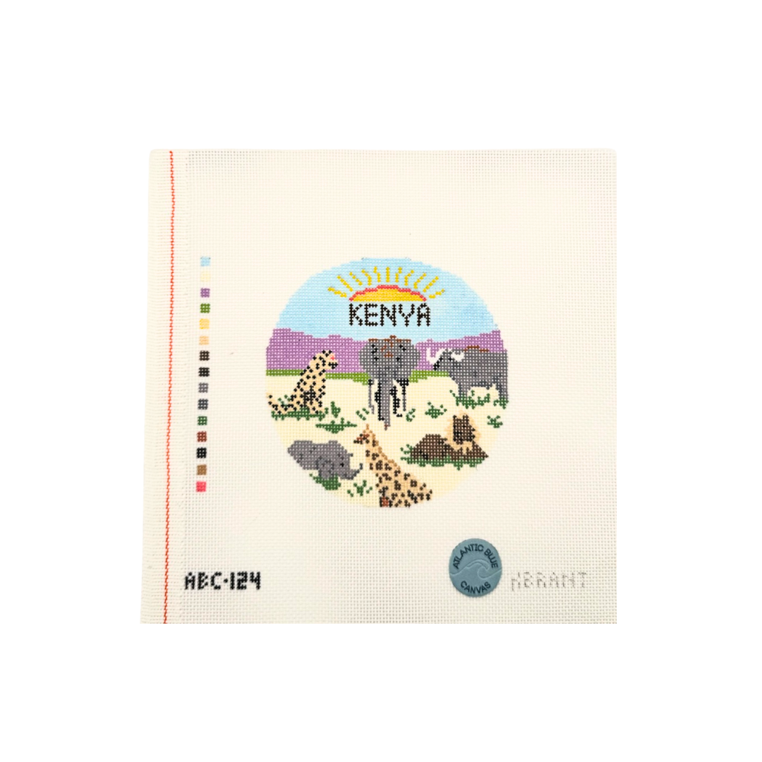 Safari Travel Round - Customize! - Atlantic Blue Canvas