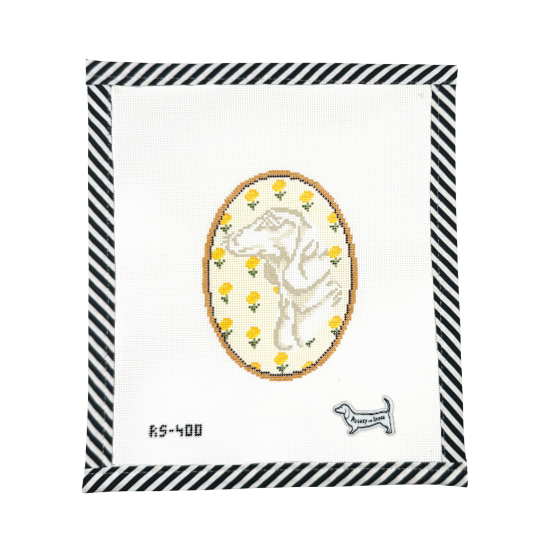 The Dachshund Flower Cameo