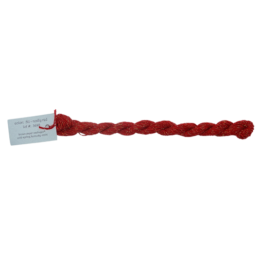 Silk & Ivory Skein - Stardust Really Red - 511
