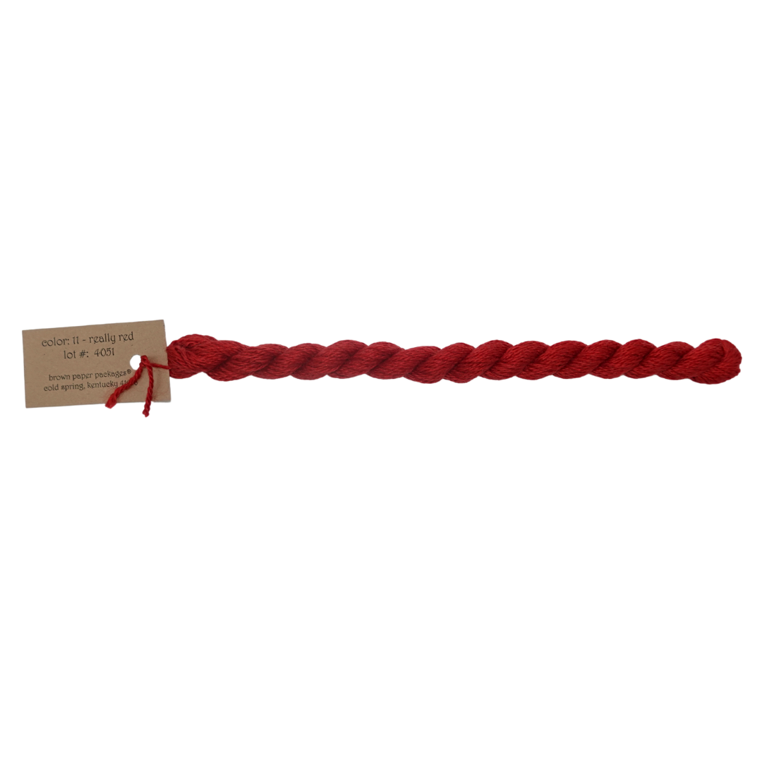 Silk & Ivory Skein - Really Red - 011