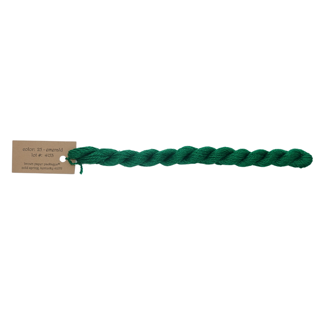 Silk & Ivory Skein - Emerald - 025
