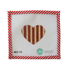 Load image into Gallery viewer, Striped Gold Heart - Fuchsia

