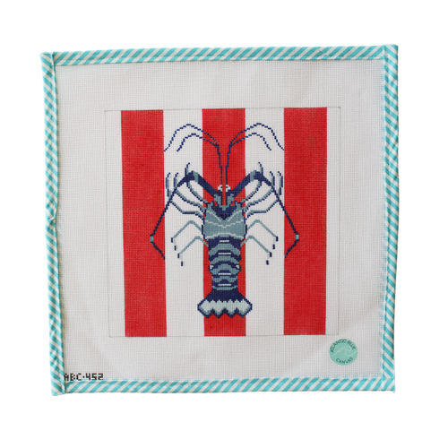 Florida Lobster Striped - Red - Atlantic Blue Canvas