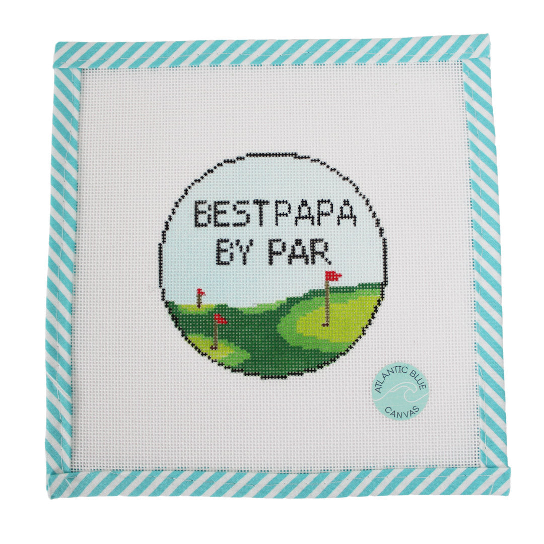 Best Papa by Par - Atlantic Blue Canvas