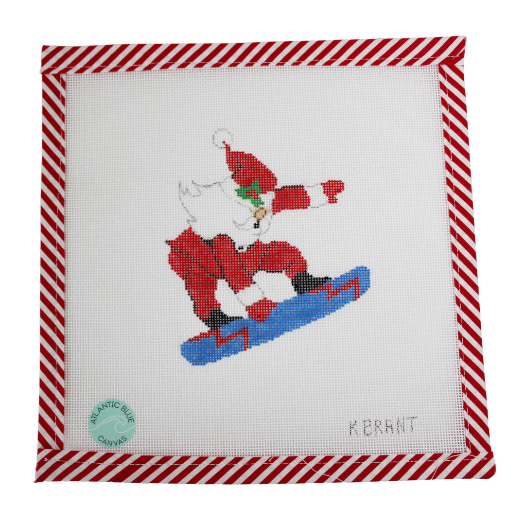 Snowboard Santa - Atlantic Blue Canvas