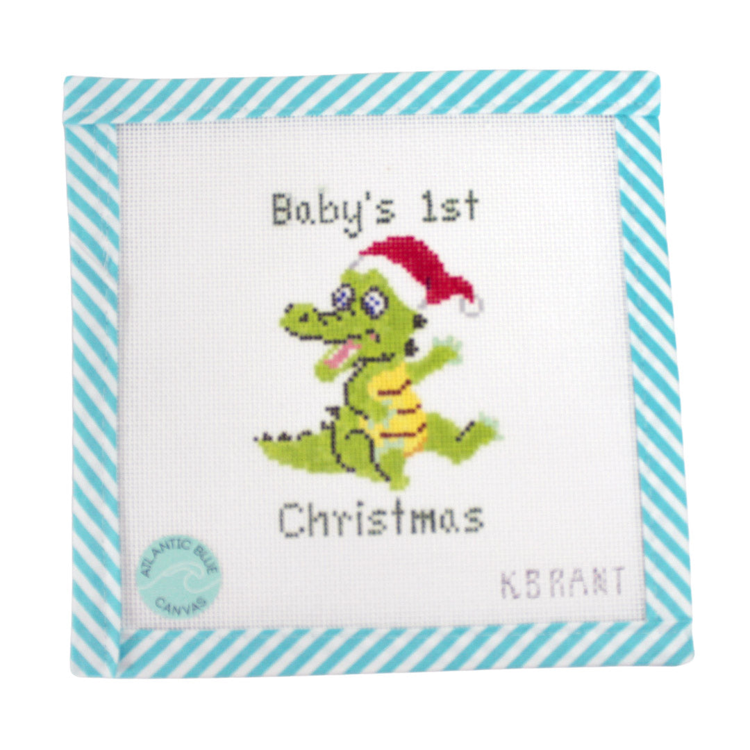 Christmas Baby Alligator - Atlantic Blue Canvas