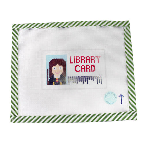 Hermione Library Card - Atlantic Blue Canvas