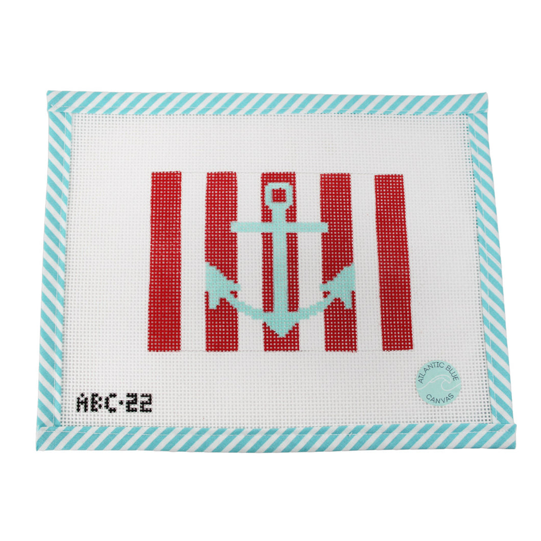 Patriotic Striped Anchor - Teal