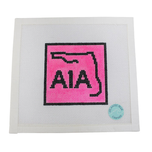 A1A Florida Neon Road Sign - Atlantic Blue Canvas
