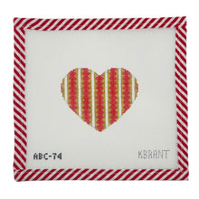 Load image into Gallery viewer, Striped Gold Heart - Red
