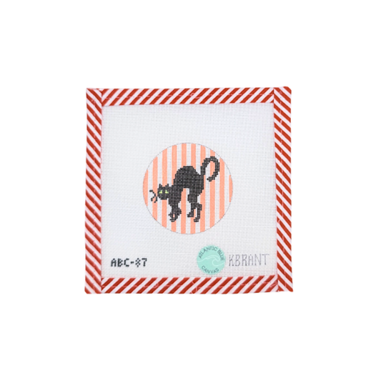 Spooky Cat Striped Round