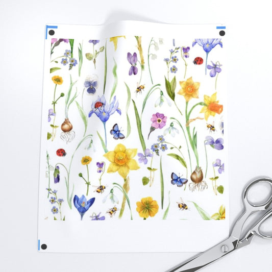 White Floral Fabric