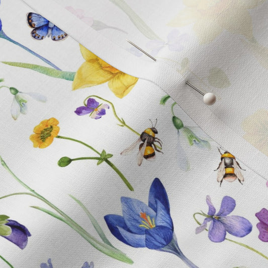 White Floral Fabric