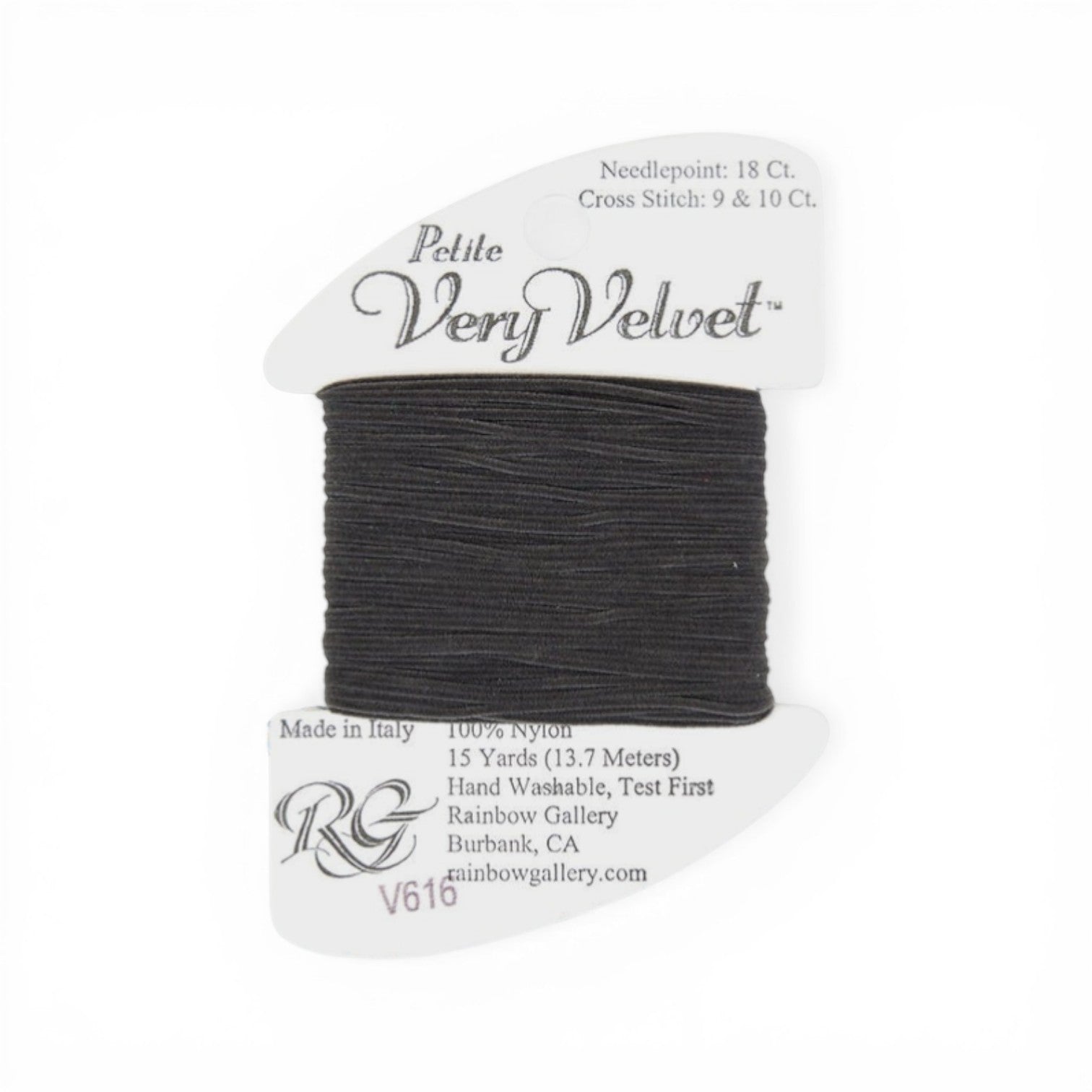 Atlantic Blue Canvas Petite Very Velvet dark gray 100% nylon embroidery thread, 15 yards.