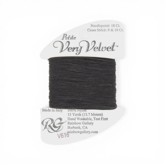 Atlantic Blue Canvas Petite Very Velvet dark gray 100% nylon embroidery thread, 15 yards.