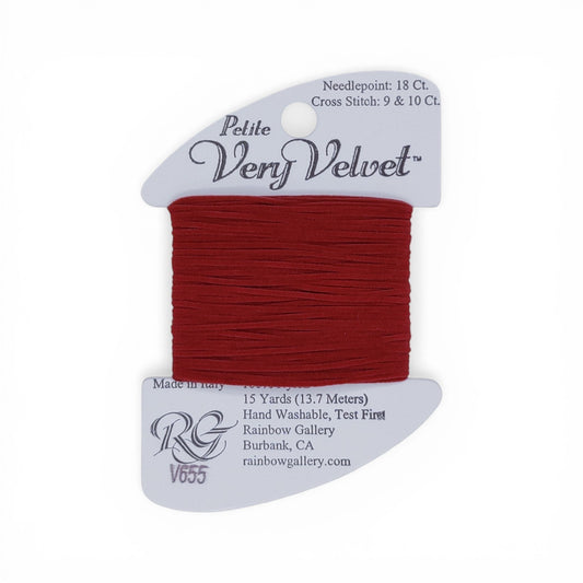 Atlantic Blue Canvas Petite Very Velvet dark red 100% nylon thread for needlepoint and cross stitch. 15 yards.