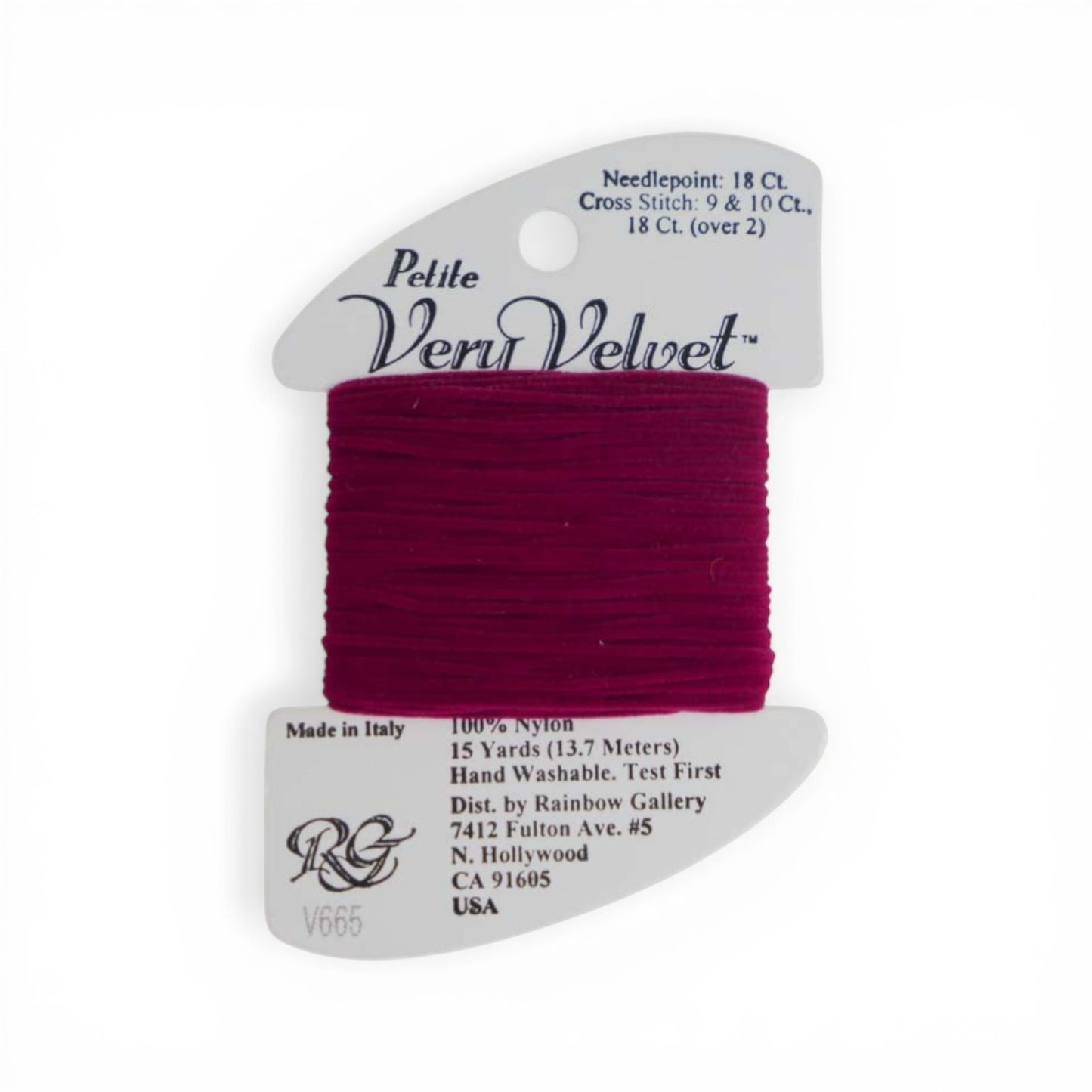 Atlantic Blue Canvas Petite Very Velvet DK Raspberry 100% Nylon thread for needlepoint and cross stitch.