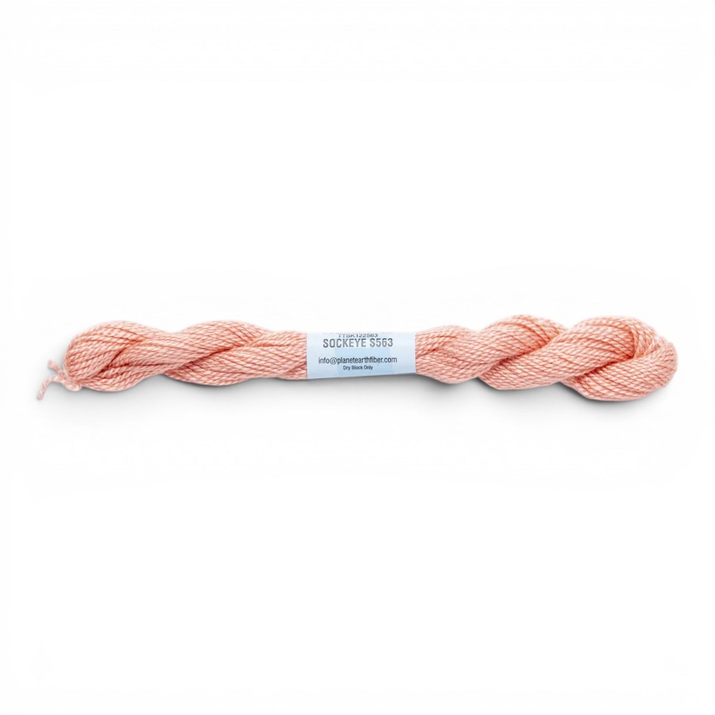 Atlantic Blue Canvas Essentials Skeins - 563 Sockeye, peach silk-blend fiber for 18 Mesh Canvas, 50% Silk, 50% Merino Wool.