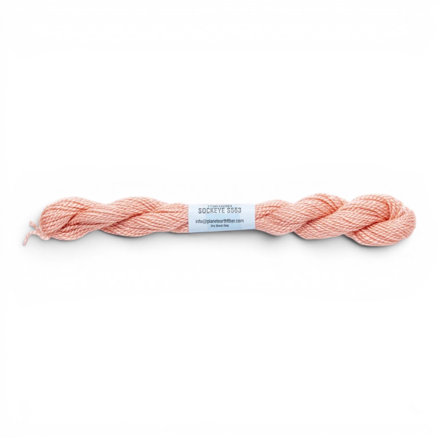 Atlantic Blue Canvas Essentials Skeins - 563 Sockeye, peach silk-blend fiber for 18 Mesh Canvas, 50% Silk, 50% Merino Wool.