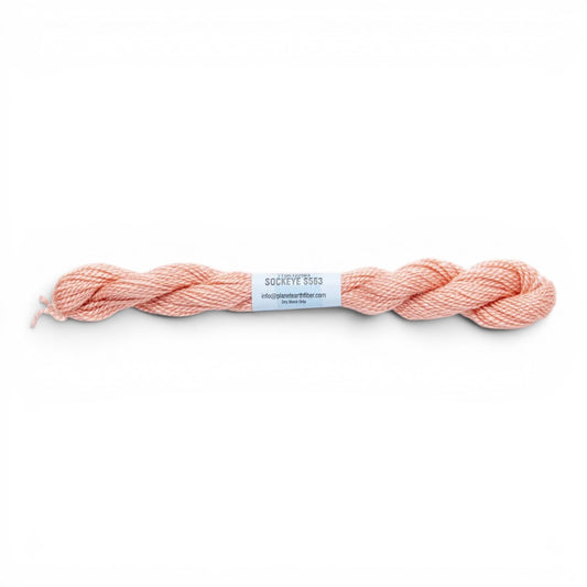 Atlantic Blue Canvas Essentials Skeins - 563 Sockeye, peach silk-blend fiber for 18 Mesh Canvas, 50% Silk, 50% Merino Wool.