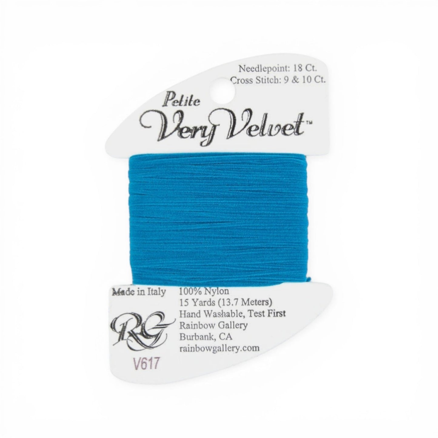 Atlantic Blue Canvas Petite Very Velvet peacock blue 100% nylon embroidery thread, 15 yards.