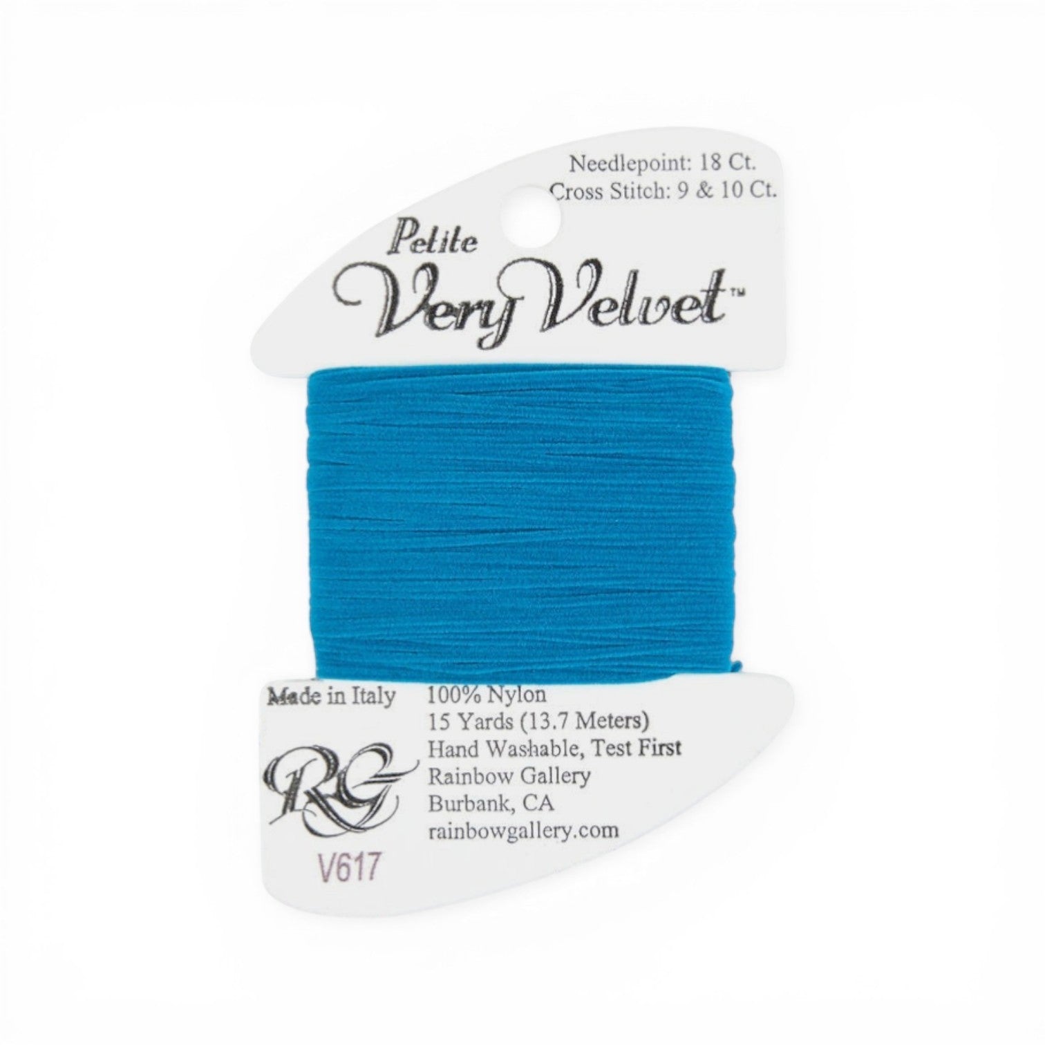 Atlantic Blue Canvas Petite Very Velvet peacock blue 100% nylon embroidery thread, 15 yards.