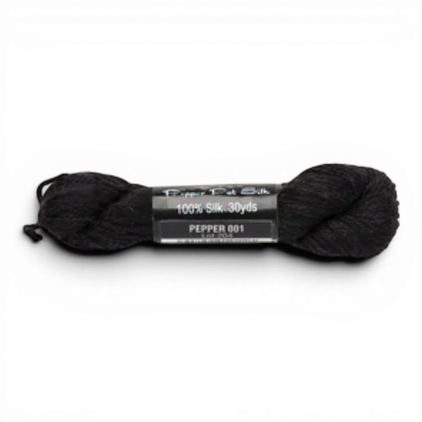 Atlantic Blue Canvas Pepper Pot black 100% silk embroidery thread, 30 yards, for 18 mesh projects.