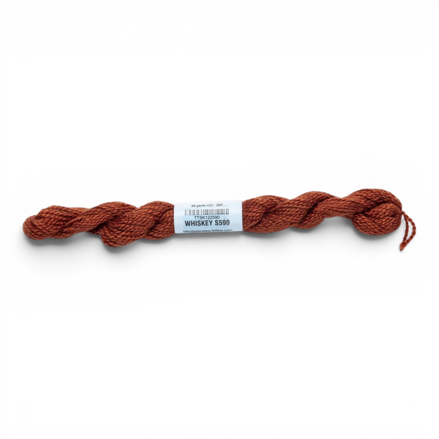 Atlantic Blue Canvas Essentials Skeins - 590 Whiskey, a rust-colored silk-blend yarn for needlepoint.