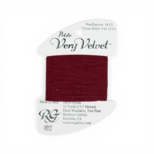 Atlantic Blue Canvas Petite Very Velvet burgundy nylon embroidery thread, 15 yards.