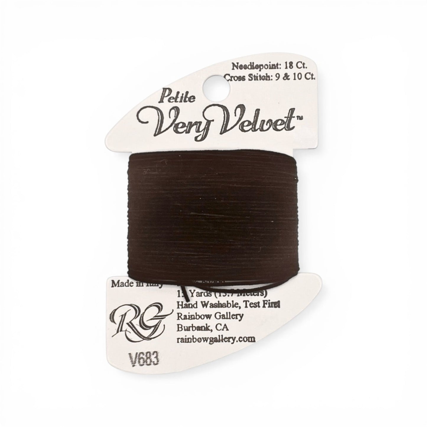 Atlantic Blue Canvas Petite Very Velvet dark chocolate 100% nylon thread for needlepoint and cross stitch.