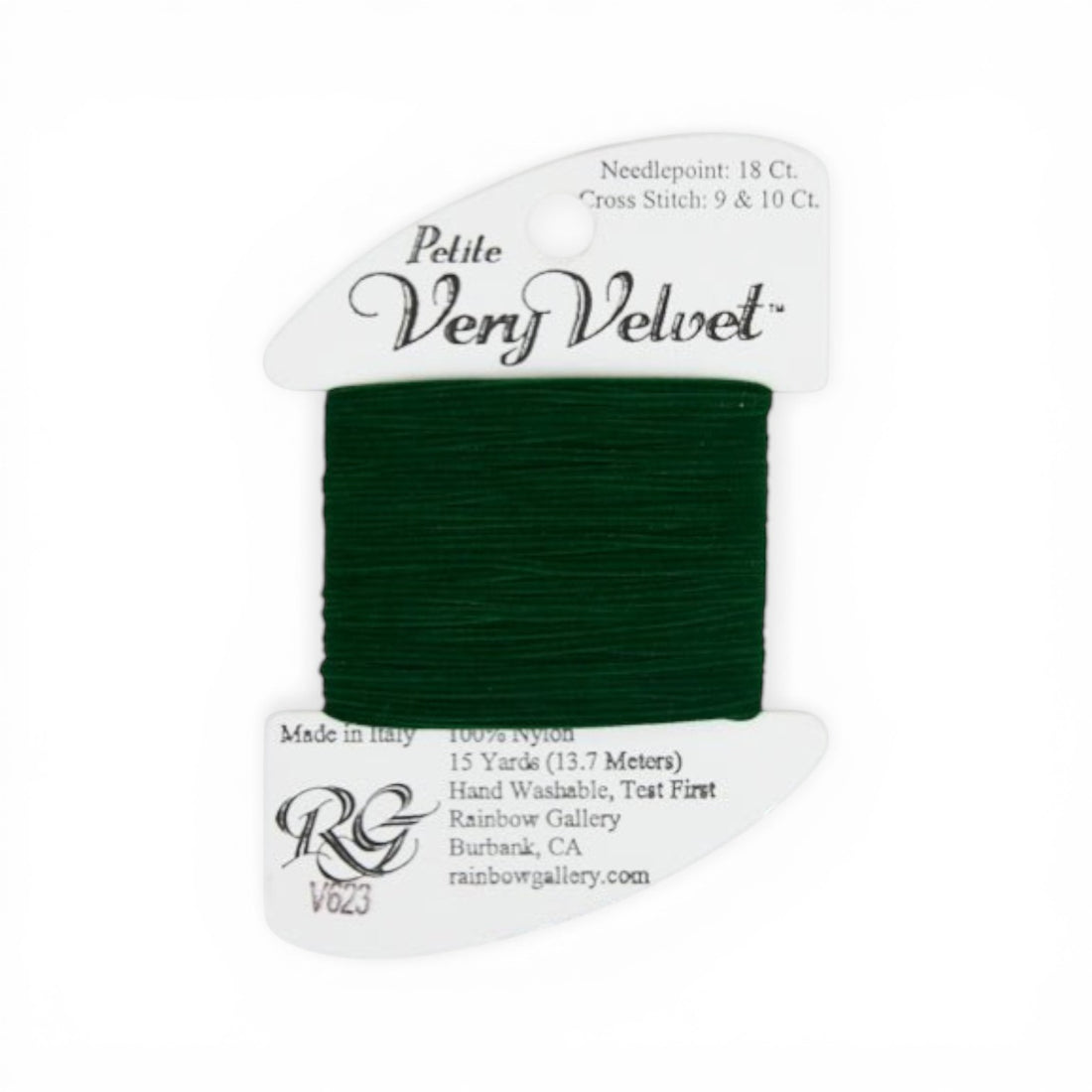 Atlantic Blue Canvas Petite Very Velvet dark green 100% nylon thread for needlepoint and cross stitch.