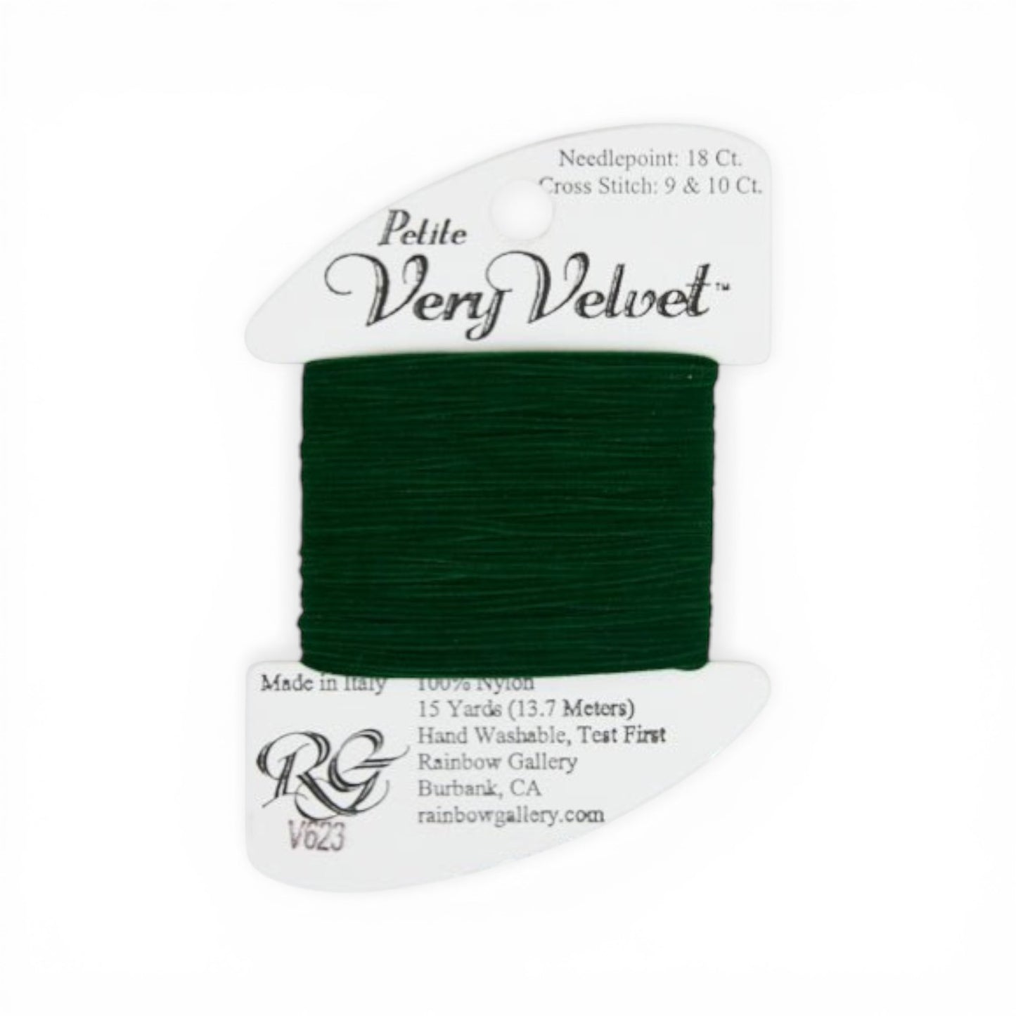 Atlantic Blue Canvas Petite Very Velvet dark green 100% nylon thread for needlepoint and cross stitch.