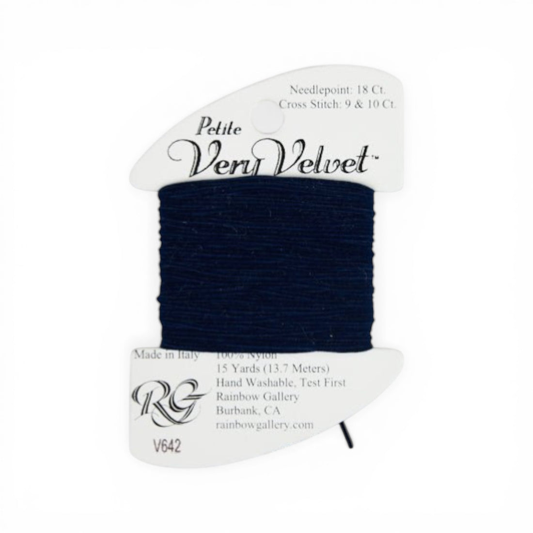 Atlantic Blue Canvas Petite Very Velvet navy blue 100% nylon embroidery thread, 15 yards.