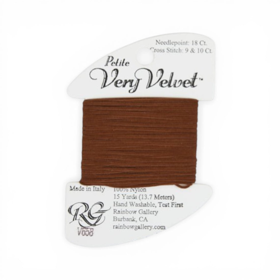 Atlantic Blue Canvas Petite Very Velvet golden brown 100% nylon thread for needlepoint and cross stitch.