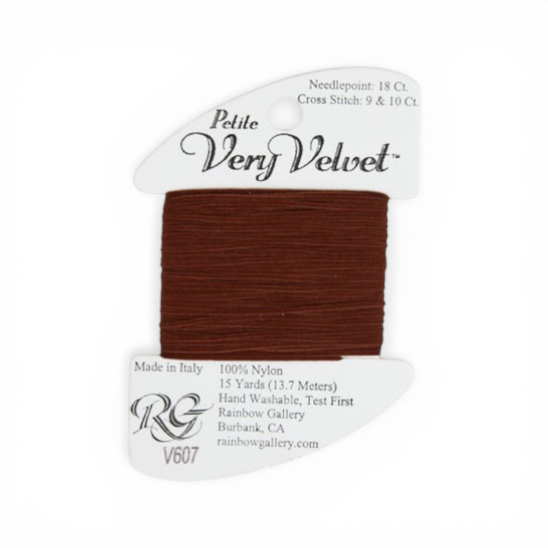 Atlantic Blue Canvas Petite Very Velvet warm brown 100% nylon thread for needlepoint and cross stitch.