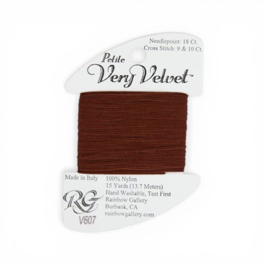 Atlantic Blue Canvas Petite Very Velvet warm brown 100% nylon thread for needlepoint and cross stitch.