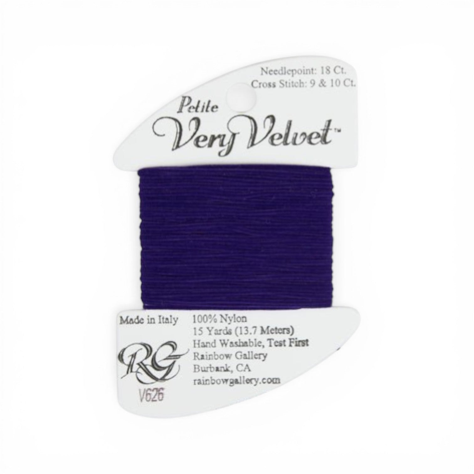 Atlantic Blue Canvas Petite Very Velvet purple nylon thread for needlepoint and cross stitch. 15 yards.