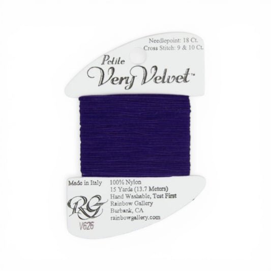 Atlantic Blue Canvas Petite Very Velvet purple nylon thread for needlepoint and cross stitch. 15 yards.