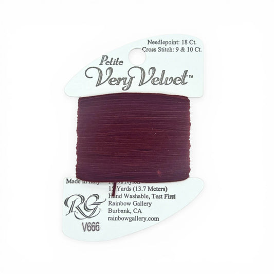 Atlantic Blue Canvas Petite Very Velvet ruby red 100% nylon thread for needlepoint and cross stitch. 15 yards.